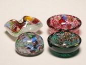 Lot of 4 AVEM Murano glass tut