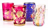 (LOT OF 4) BOHEMIAN ENAMELED G