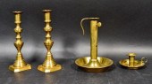 LOT OF 4 BRASS CANDLESTICKSLot
