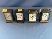 LOT OF 4 CARRIAGE CLOCKS, ALL