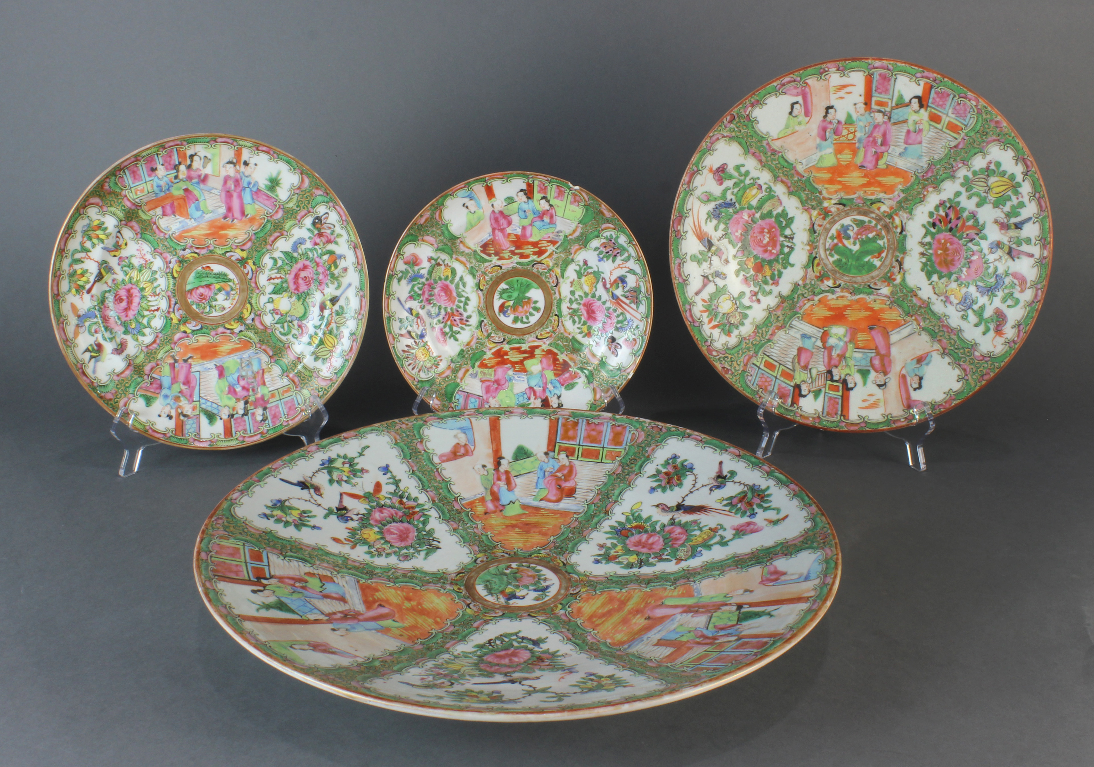 (LOT OF 4) CHINESE CANTON ROSE
