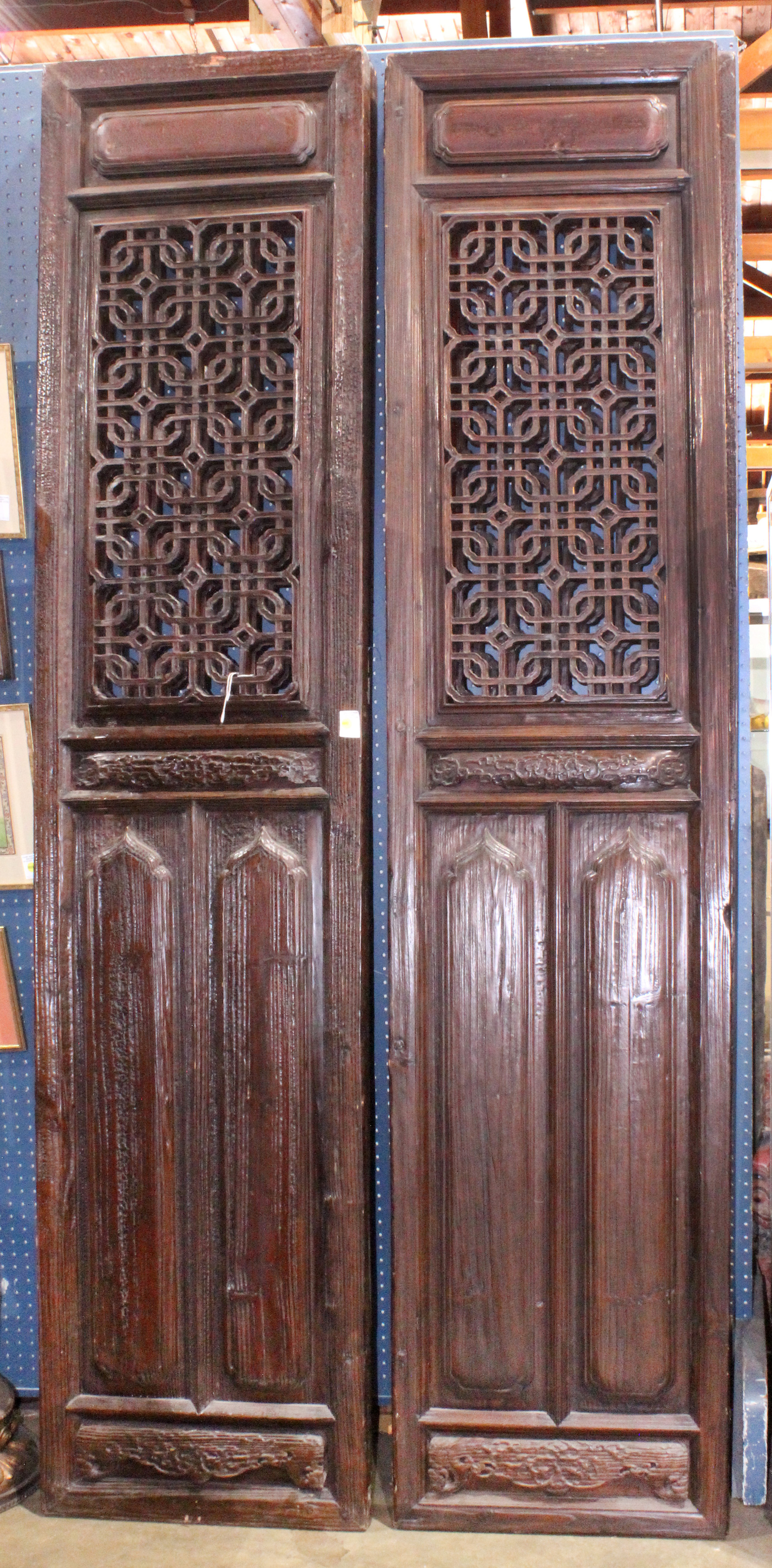 (LOT OF 4) CHINESE CARVED WOOD DOOR