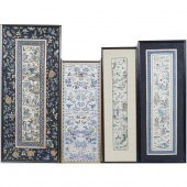 (LOT OF 4) CHINESE EMBROIDERED