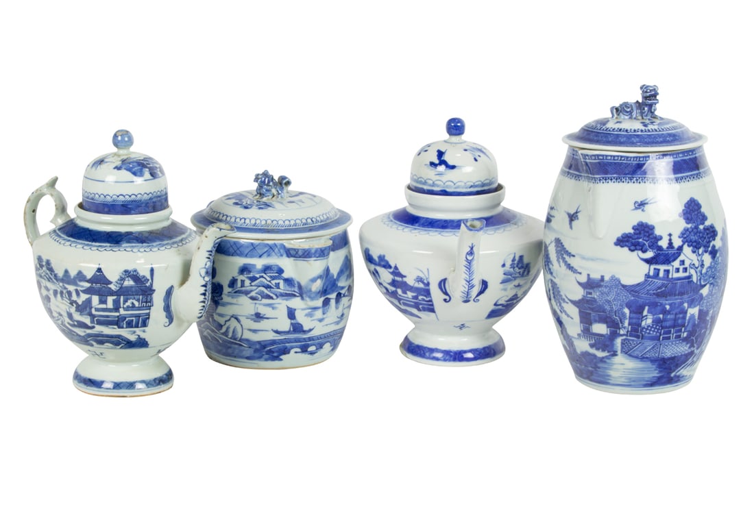 (LOT OF 4) CHINESE EXPORT BLUE
