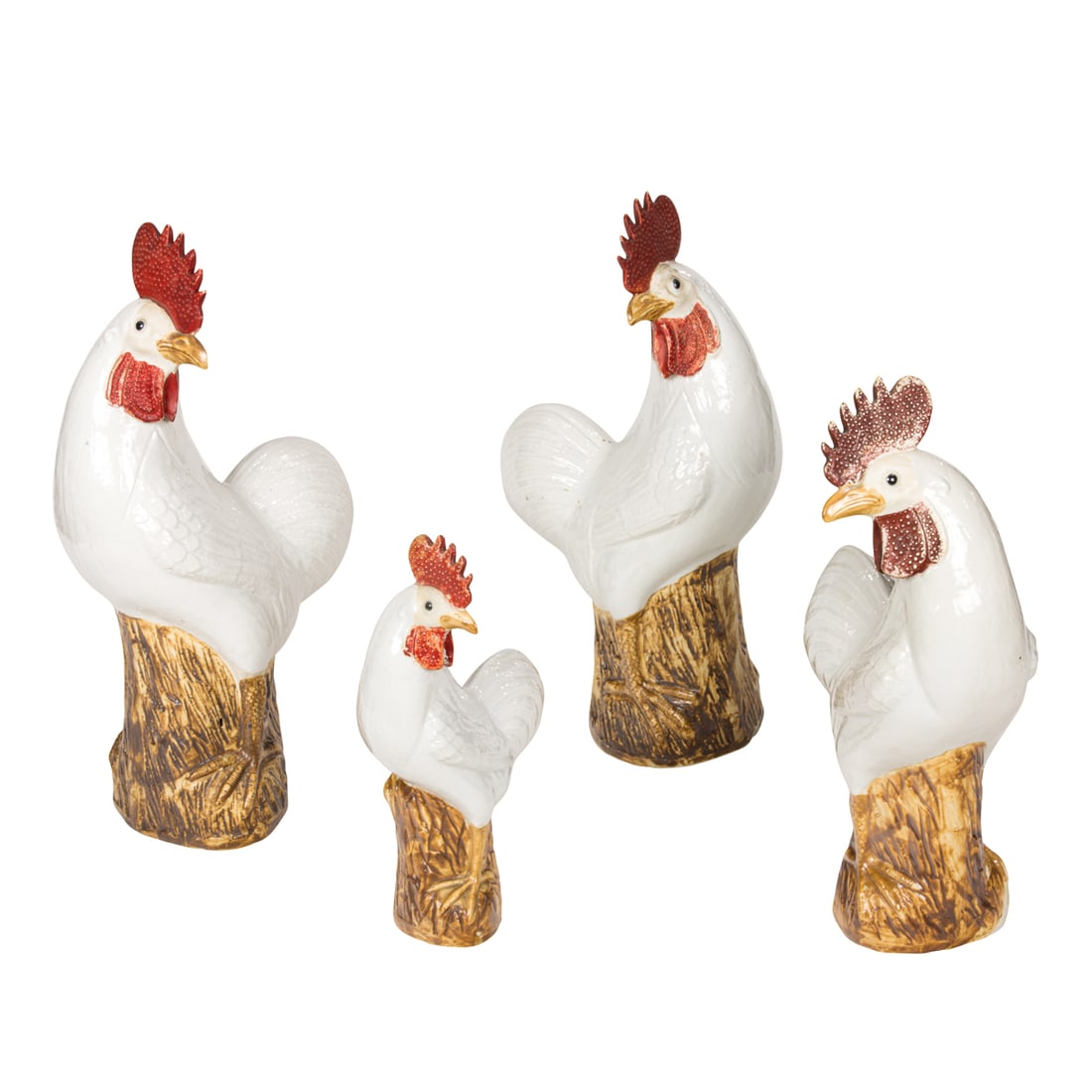 (LOT OF 4) CHINESE EXPORT ROOSTER