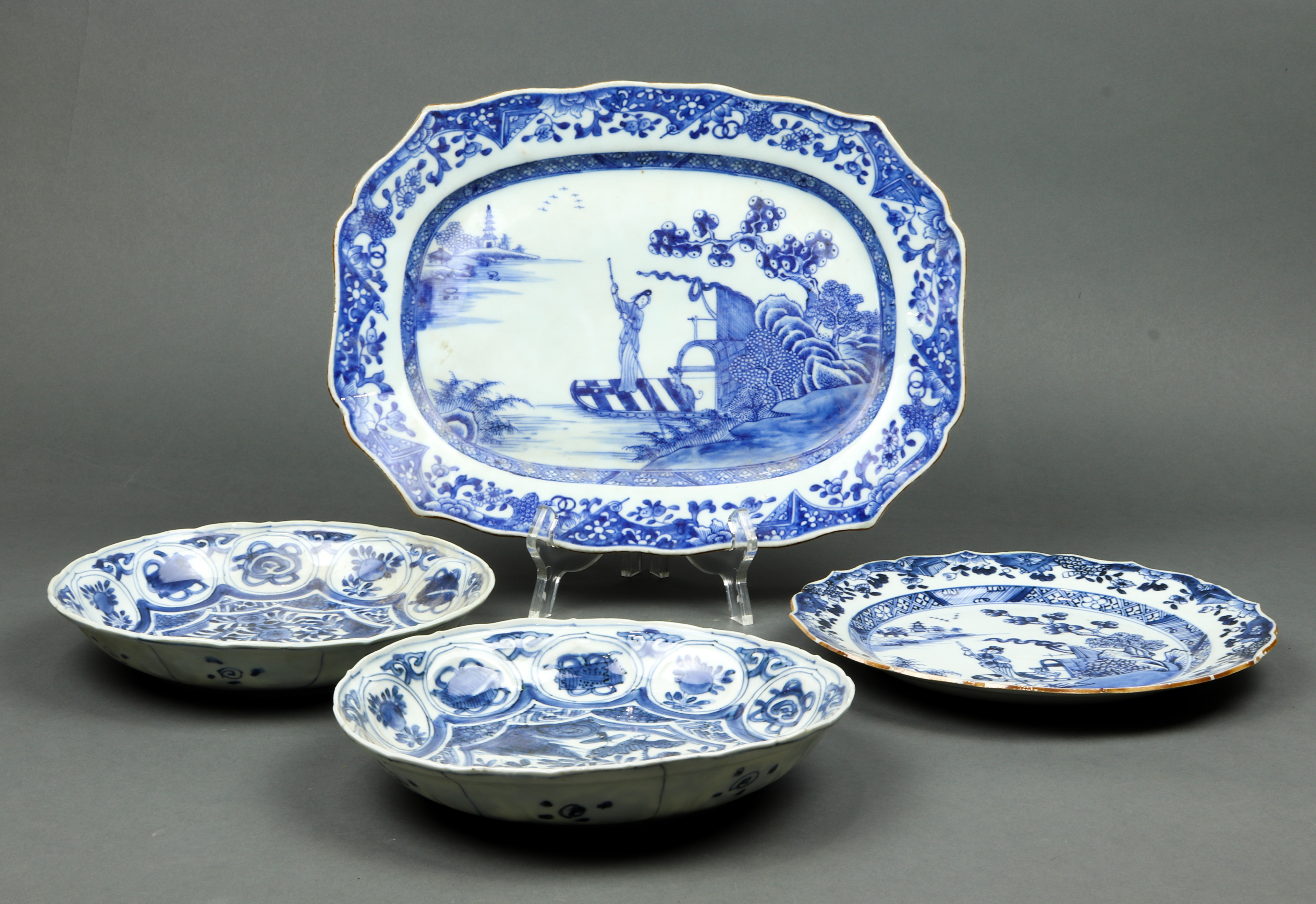 (LOT OF 4) CHINESE EXPORT BLUE