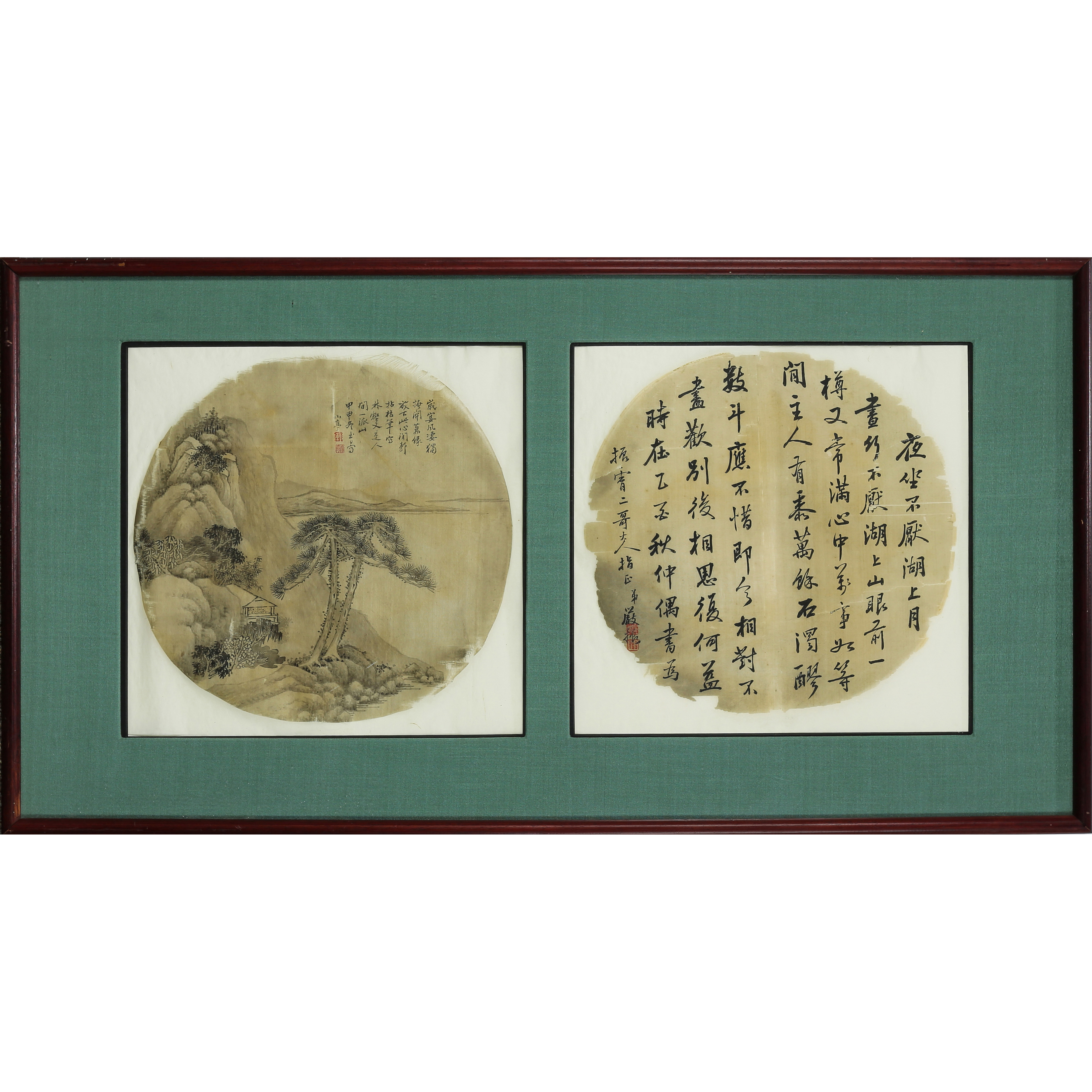 (LOT OF 4) CHINESE FAN PAINTING AND