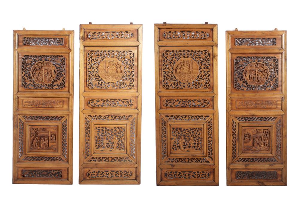 LOT OF 4 CHINESE HAND CARVED