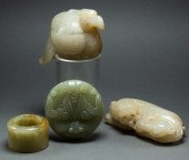 (LOT OF 4) CHINESE JADE AND HA