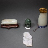 (LOT OF 4) CHINESE JADE AND HA
