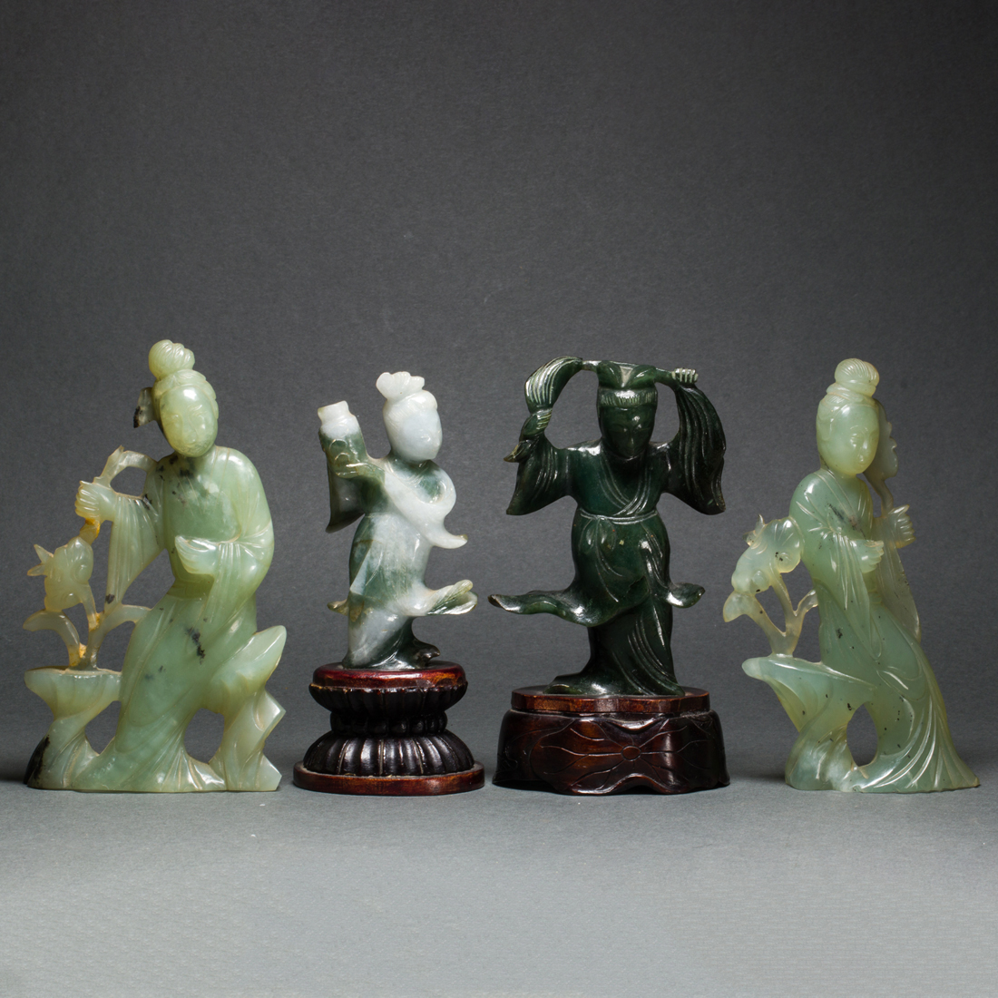 (LOT OF 4) CHINESE JADE AND