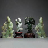 (LOT OF 4) CHINESE JADE AND HA