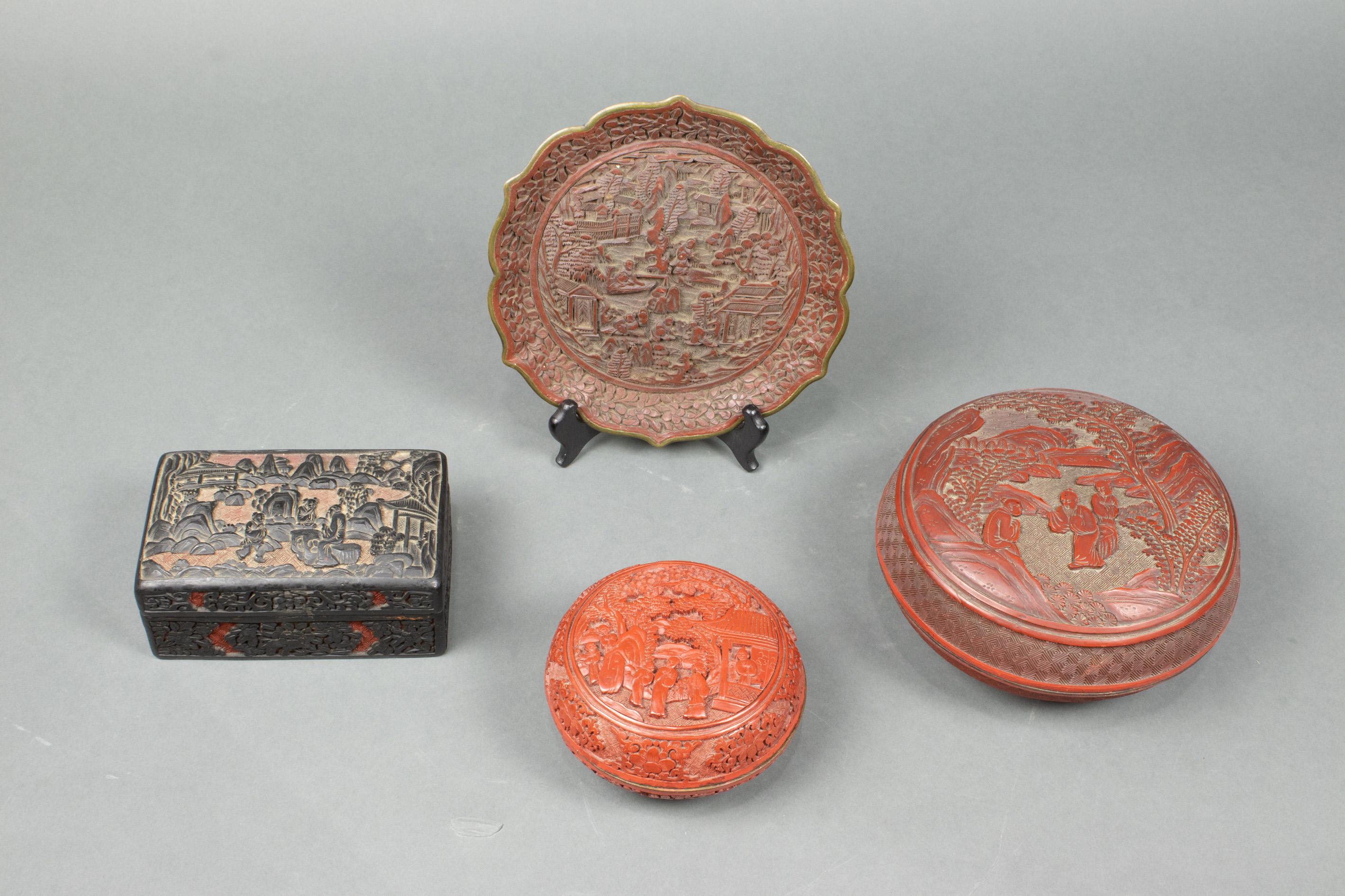 (LOT OF 4) CHINESE LACQUER
