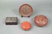 (LOT OF 4) CHINESE LACQUER OBJ