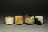 (LOT OF 4) CHINESE MOTTLED JAD