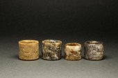 (LOT OF 4) CHINESE MOTTLED JAD