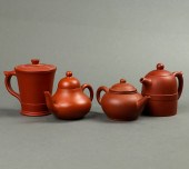 (LOT OF 4) CHINESE YIXING TEAP