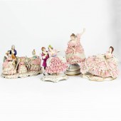 (LOT OF 4) DRESDEN PORCELAIN C
