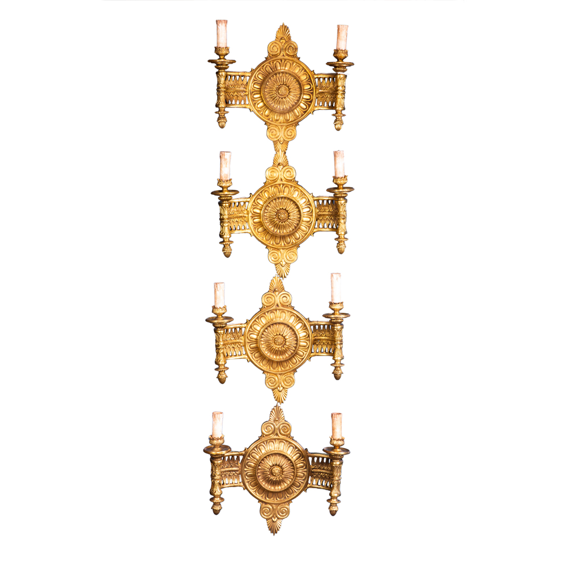 (LOT OF 4) EMPIRE STYLE GILT BRONZE