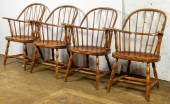 (LOT OF 4) ENGLISH OAK WINDSOR
