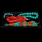 (LOT OF 4) ETHNIC CORAL OR TUR
