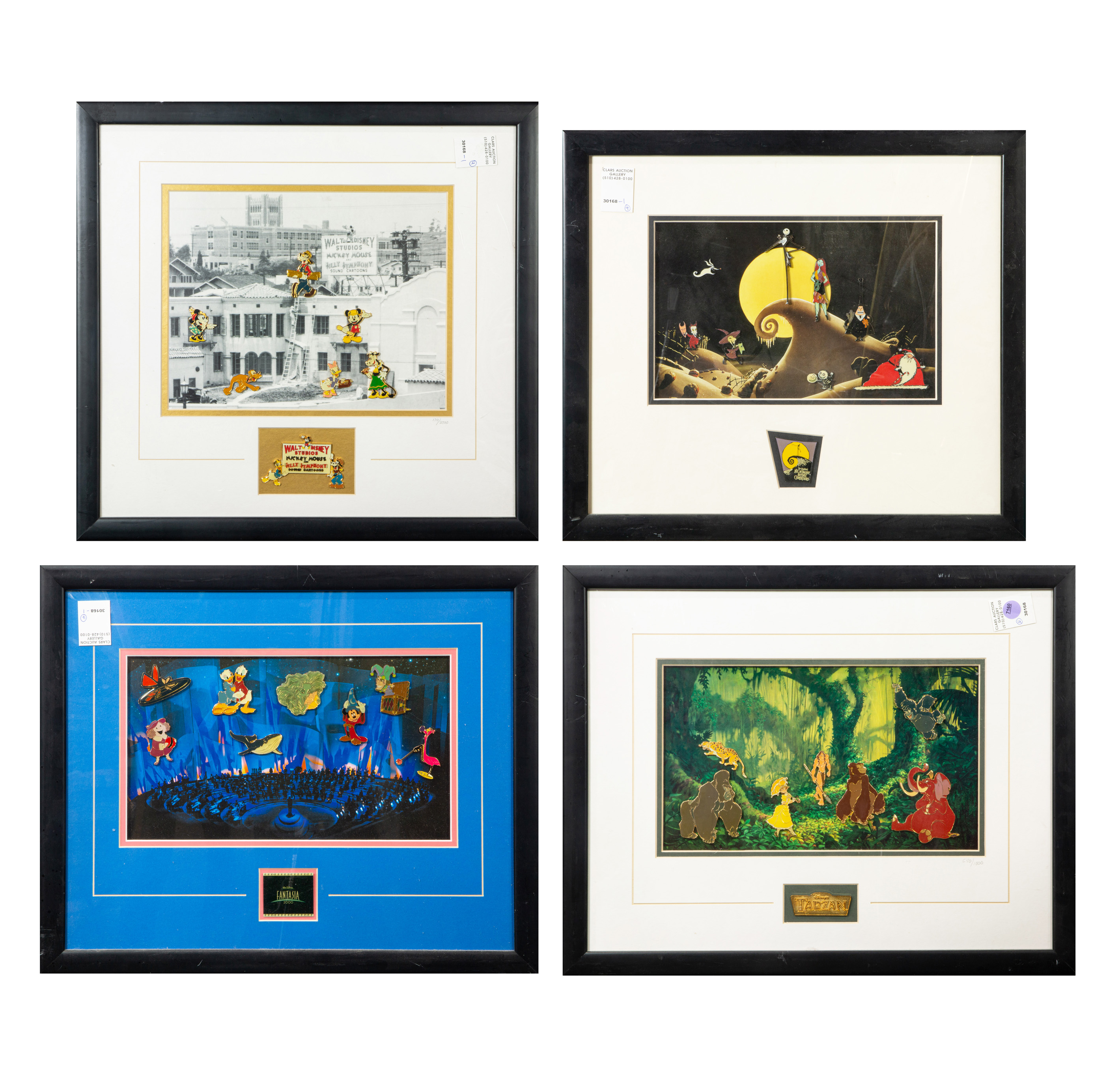 (LOT OF 4) FRAMED WALT DISNEY CO.