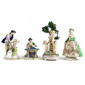 (LOT OF 4) GERMAN PORCELAIN FI