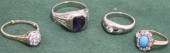 LOT OF 4 GOLD RINGS. 14KT MAN’