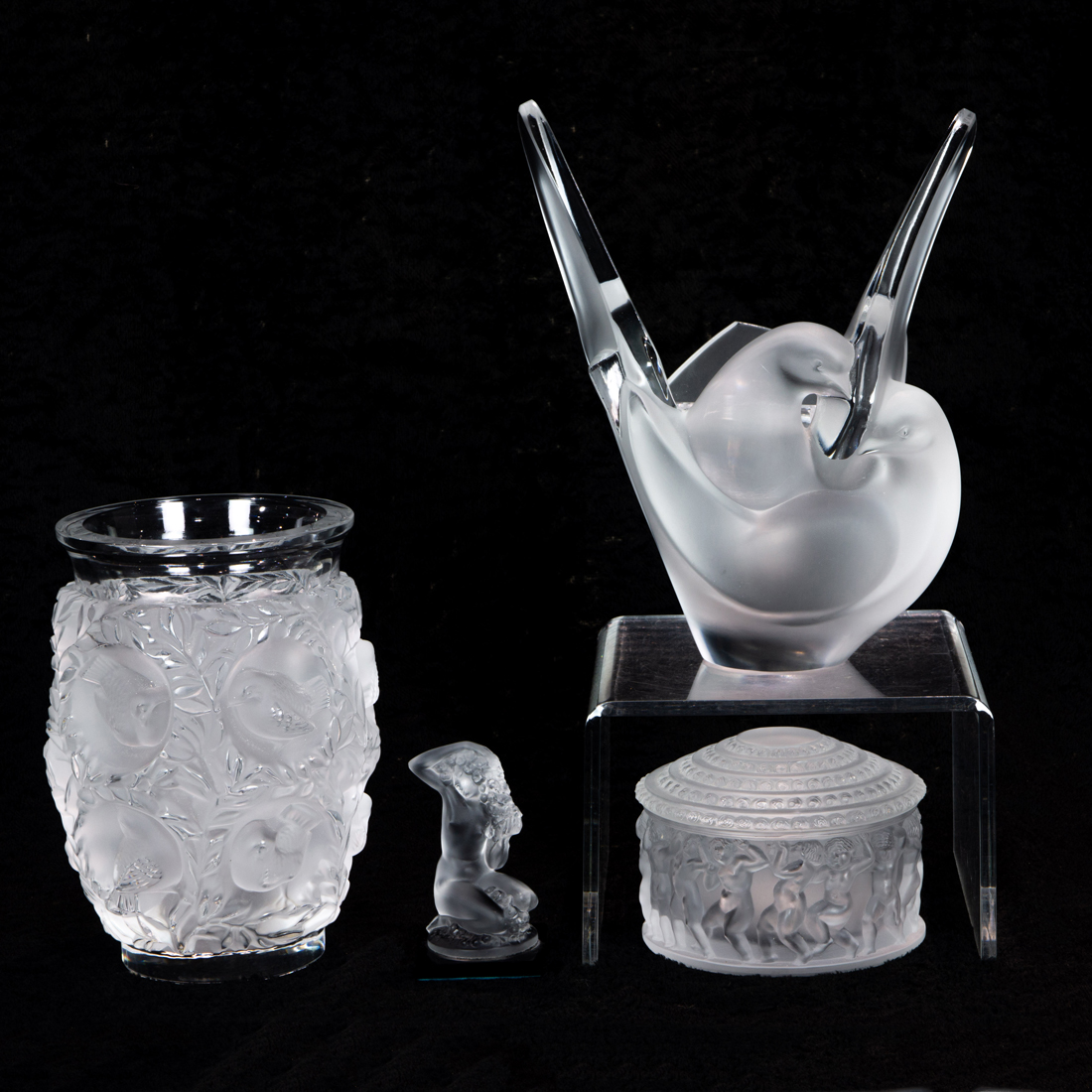 (LOT OF 4) GROUP OF LALIQUE CLEAR