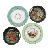 LOT OF 4 HAND PAINTED PORCELAI