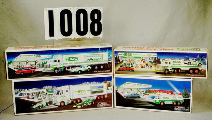 Lot of 4 Hess Trucks, all mint in