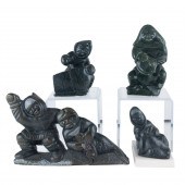 (LOT OF 4) INUIT STONE SCULPTU