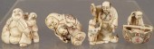 Lot of 4 Japanese carved polyc