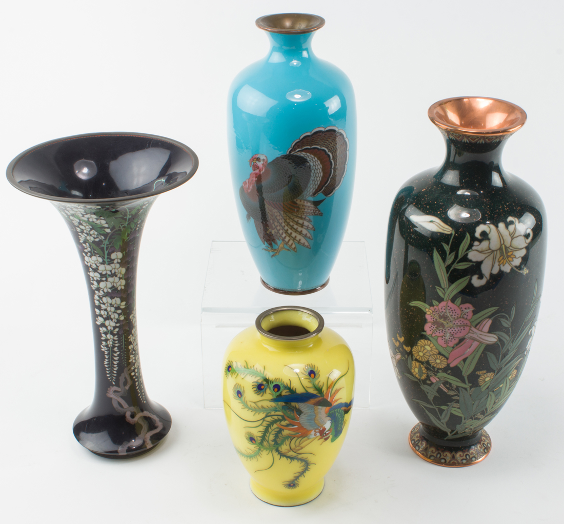 (LOT OF 4) JAPANESE CLOISONNE
