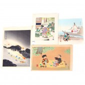 (LOT OF 4) JAPANESE WOODBLOCK
