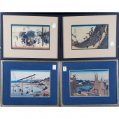 (LOT OF 4) JAPANESE WOODBLOCK