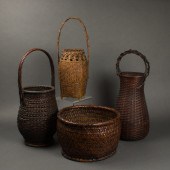 (LOT OF 4) JAPANESE WOVEN BAMB