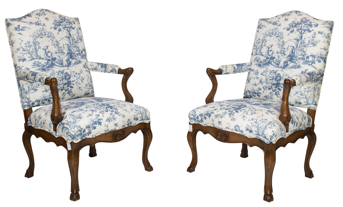 (LOT OF 4) LOUIS XV STYLE FAUTEUILS