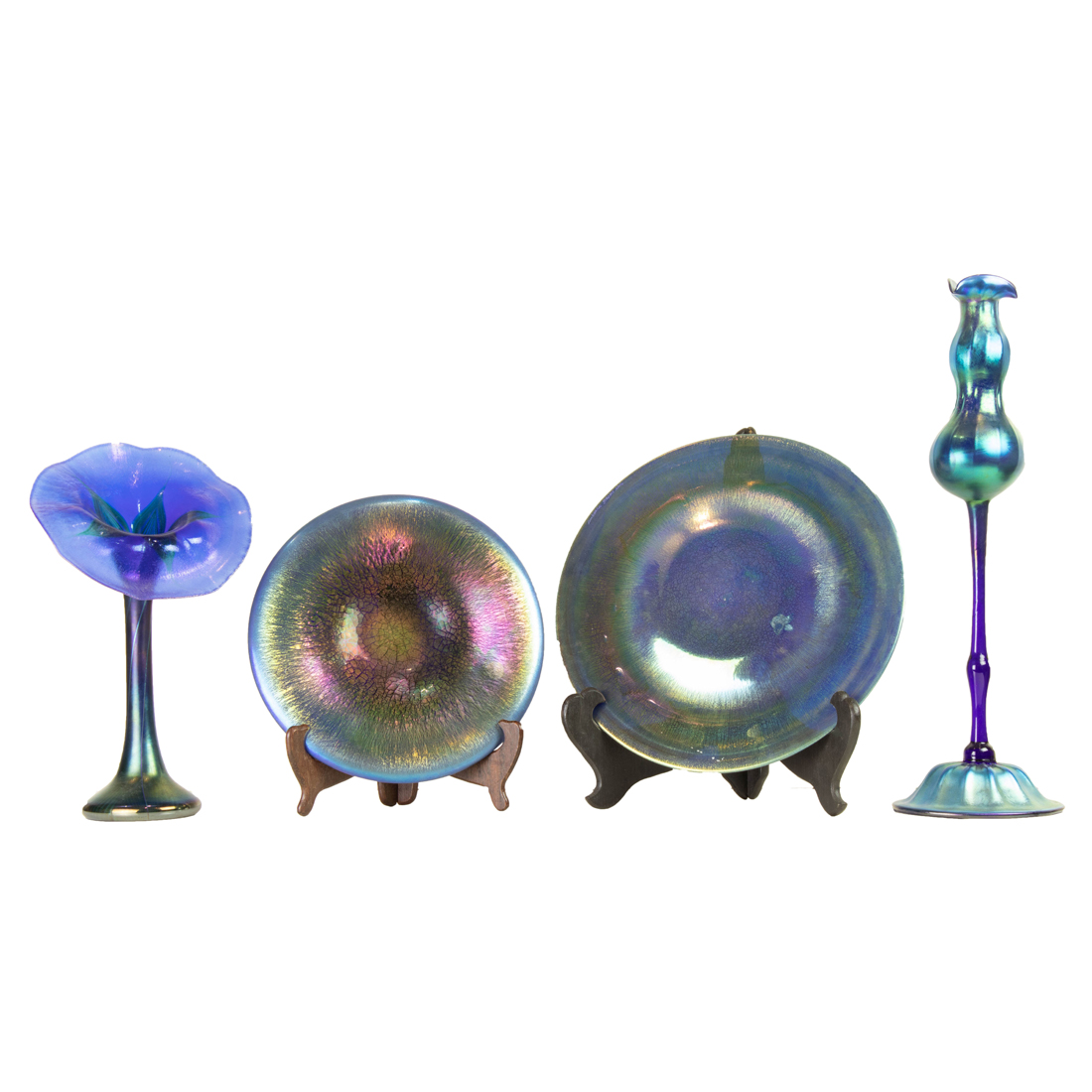 (LOT OF 4) LUNDBERG STUDIOS BLUE