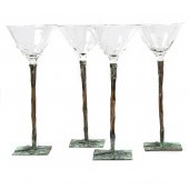 (LOT OF 4)  MARTINI GLASSES BY