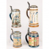 (LOT OF 4) METTLACH STEINS, #2