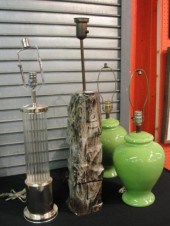 Lot of 4 Midcentury Lamps. Pai