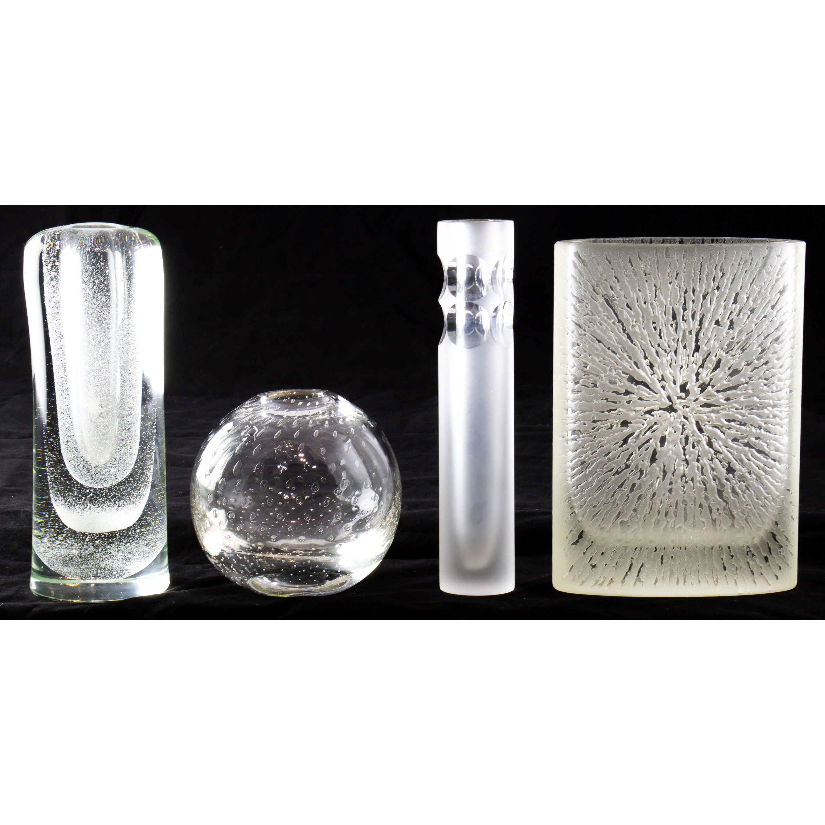 (LOT OF 4) MODERN ART GLASS GROUP