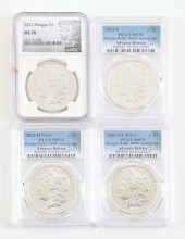 LOT OF 4: MORGAN DOLLARS, ALL