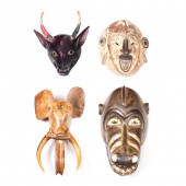 (LOT OF 4) MOSTLY AFRICAN CARV