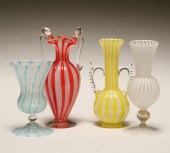Lot of 4 Murano glass vases, b