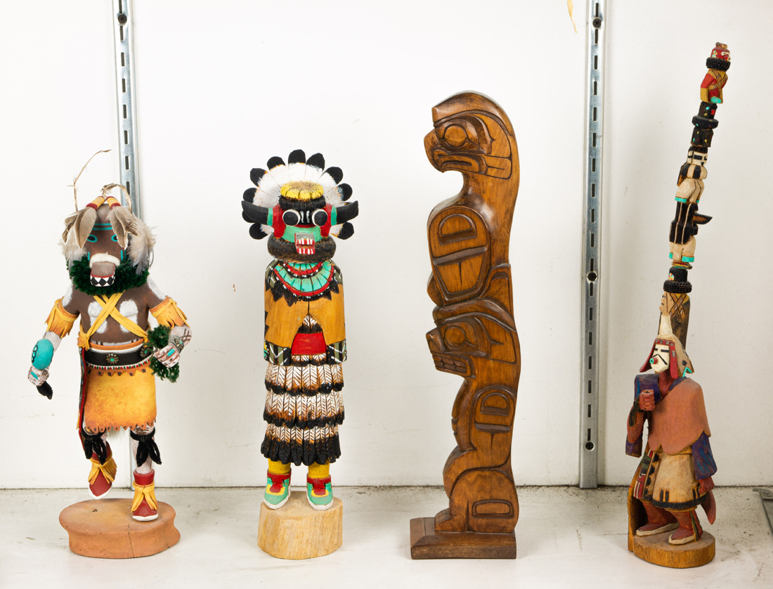 (LOT OF 4) NATIVE AMERICAN WOOD