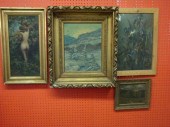 Lot of 4 Paintings Oil of snow