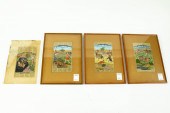 (LOT OF 4) PERSIAN ILLUMINATED
