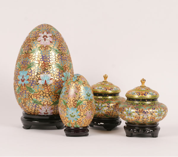 Lot of 4 pieces Asian cloisonne